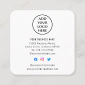 Moderne QR Code Loyalty Business Logo Black White Kortingskaartje (Achterkant)