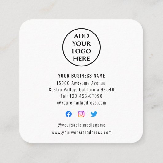 Moderne QR Code Loyalty Business Logo Black White Kortingskaartje (Achterkant)