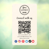 Moderne QR-code maakt verbinding met sociale media Raamsticker (Vel 3)