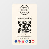Moderne QR-code maakt verbinding met sociale media Raamsticker (Vel)