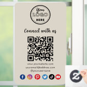 Moderne QR-code maakt verbinding met sociale media Raamsticker (Huis)