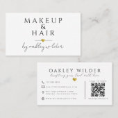 Moderne QR-code make-up en haar Visitekaartje (Voorkant / Achterkant)