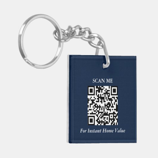 Moderne QR Code Makelaar Sleutelhanger (Voorkant Links)