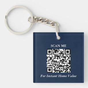 Moderne QR Code Makelaar Sleutelhanger