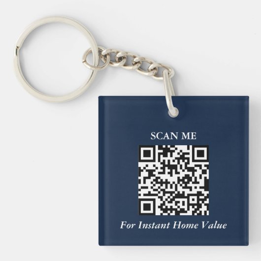 Moderne QR Code Makelaar Sleutelhanger (Voorkant)