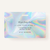 Moderne QR Code Makeup Artist Employee Holographic Badge (Achterkant)