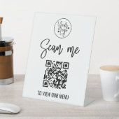 Moderne QR Code Menu Logo Contactloze Zaken Reclamebord Met Voetstuk (Insitu)