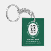 Moderne QR-code met aangepast logo voor bedrijfs p Sleutelhanger (Voorkant Links)