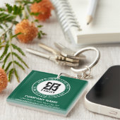 Moderne QR-code met aangepast logo voor bedrijfs p Sleutelhanger (Voorkant Rechts)