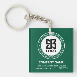 Moderne QR-code met aangepast logo voor bedrijfs p Sleutelhanger
