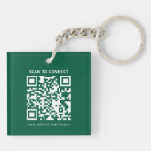 Moderne QR-code met aangepast logo voor bedrijfs p Sleutelhanger (Achterkant)