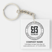 Moderne QR-code met aangepast logo voor bedrijfs-p Sleutelhanger (Voorkant)