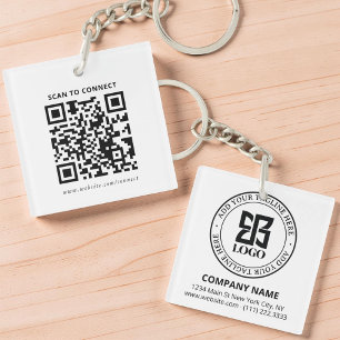 Moderne QR-code met aangepast logo voor bedrijfs-p Sleutelhanger