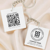 Moderne QR-code met aangepast logo voor bedrijfs-p Sleutelhanger