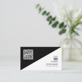 Moderne QR-code met minimale bedrijfscapaciteit vo Visitekaartje (Staand voorkant)