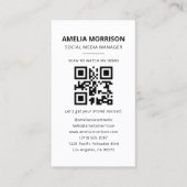 Moderne QR Code Minimalist Professional Visitekaartje (Voorkant)