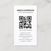 Moderne QR Code Minimalist Professional Visitekaartje (Voorkant)