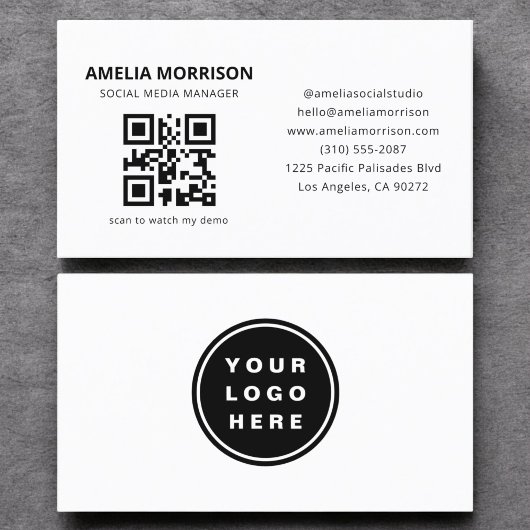 Moderne QR-code Minimalistische professionele Logo Visitekaartje