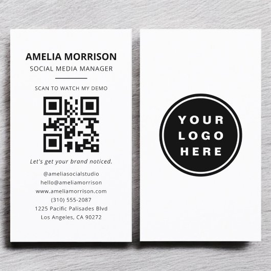 Moderne QR-code Minimalistische professionele Logo Visitekaartje