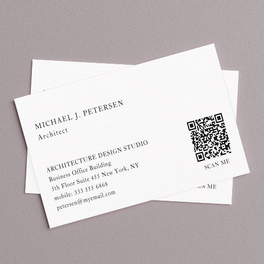 Moderne QR CODE minimalistische professionele sjab Visitekaartje