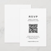 Moderne QR-code Minimalistische Trouwdag RSVP Kaartje (Voorkant / Achterkant)