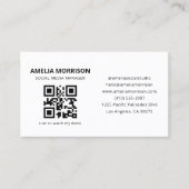 Moderne QR-code Minimalistische Zakelijk Visitekaartje (Voorkant)