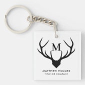 Moderne QR-code Monogram Scan me Professional Sleutelhanger (Voorkant)