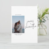 Moderne Qr-code Multi Photo Custom Save the Date Kaart (Staand voorkant)