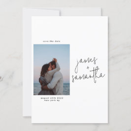 Moderne Qr-code Multi Photo Custom Save the Date Kaart