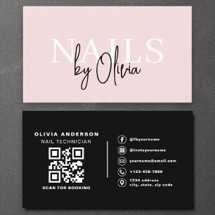 Moderne QR Code Nail Specialist Artiest Typografie Visitekaartje