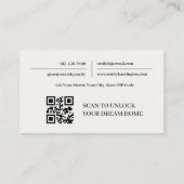 Moderne QR Code Neutrale Makelaar Visitekaartje (Achterkant)
