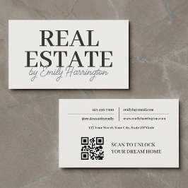 Moderne QR Code Neutrale Makelaar Visitekaartje