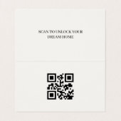 Moderne QR Code Neutrale Makelaar Visitekaartje (Binnenkant ongevouwen)