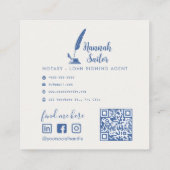 Moderne QR-code notaris Ondertekenaar openbare len Vierkante Visitekaartje (Achterkant)