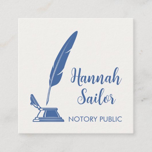 Moderne QR-code notaris Ondertekenaar openbare len Vierkante Visitekaartje (Voorkant)