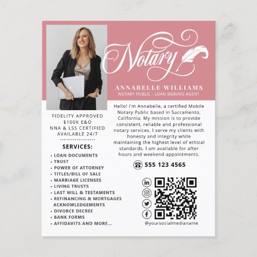 Moderne QR-code Notarische foto Flyer (Voorkant)