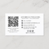 Moderne QR-code Notarische foto Visitekaartje (Achterkant)