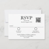 Moderne QR Code Ocean Blue Beach bruiloft RSVP-kaa RSVP Kaartje (Achterkant)
