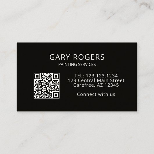 Moderne QR Code Painter Amerikaanse vlag Visitekaartje (Achterkant)