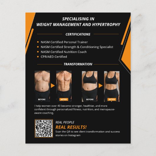Moderne QR-code persoonscoach Flyer (Achterkant)