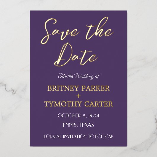 Moderne QR Code Photo Calligraphy Script Weddensch Folie Uitnodiging (Voorkant)