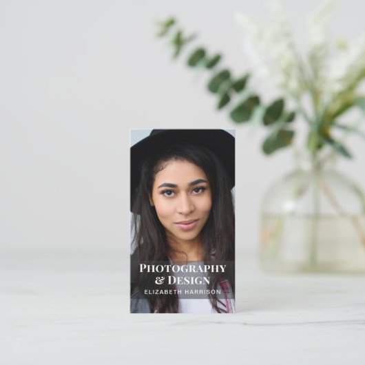 Moderne QR Code Photo Professional Visitekaartje (Staand voorkant)