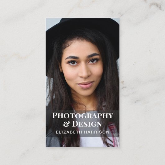 Moderne QR Code Photo Professional Visitekaartje (Voorkant)