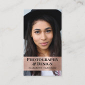 Moderne QR Code Photo Roos Gold Visitekaartje (Voorkant)