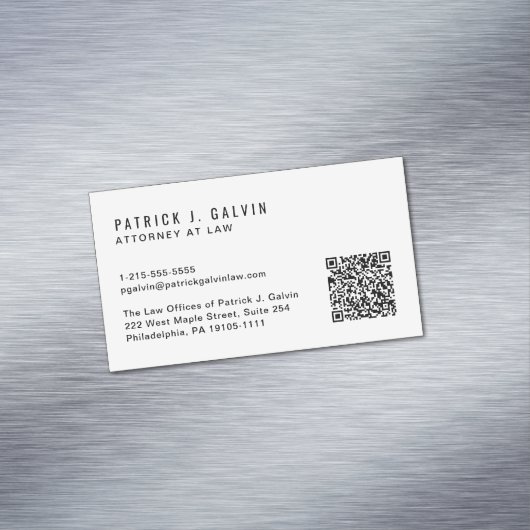 Moderne QR Code Professional Magnetisch Visitekaartje (Voorbeeld)
