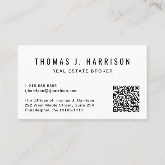 Moderne QR Code Professional Visitekaartje (Voorkant)