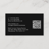 Moderne QR-code professioneel zwart Visitekaartje (Achterkant)