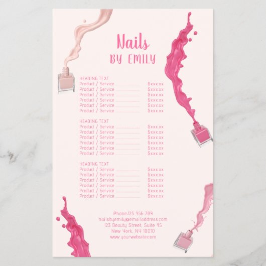 Moderne QR Code Professionele Nail Spa Salon Flyer (Voorkant)