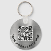 Moderne QR Code Promotioneel Zilver Sleutelhanger (Voorkant)