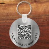 Moderne QR Code Promotioneel Zilver Sleutelhanger (Voorkant)